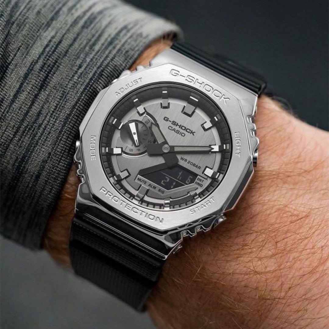 G-SHOCK GM 2100 SILVER BLACK PREMIUM QUALITY WATCH